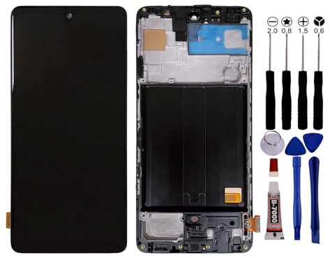KOMI - Ecran pour Samsung Galaxy A51 A515F, SM-A515F/DS Châssis Noir LCD Vitre Tactile