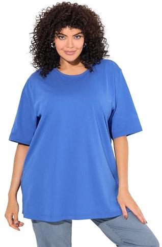 Ulla Popken Damen große Größen Übergrößen Plus Size T-Shirt, Rundhalsausschnitt, Relaxed, Halbarm helles Blaugrün 50+ 486910741-50+