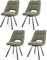 LEWE Esszimmerstühle drehbar 4er Set, Automatisch zurückkehrender Sitz, 180° Drehstuhl, Ergonomischer Polsterstuhl, armlos, Esszimmer Wohnzimmer Schlafzimmer, Kaschmir-Stoff - Graugrün