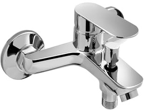 Marco Mammoliti | Miscelatore Vasca da Bagno Esterno Meccanico in Ottone Cromo, Monocomando, 2 Vie, Modello Cletia, 21,4x15,7x10cm