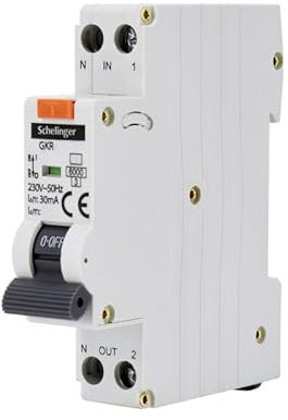 Schelinger Disjoncteur différentiel 1P - 20A - 30mA - Type AC Protection électrique efficace
