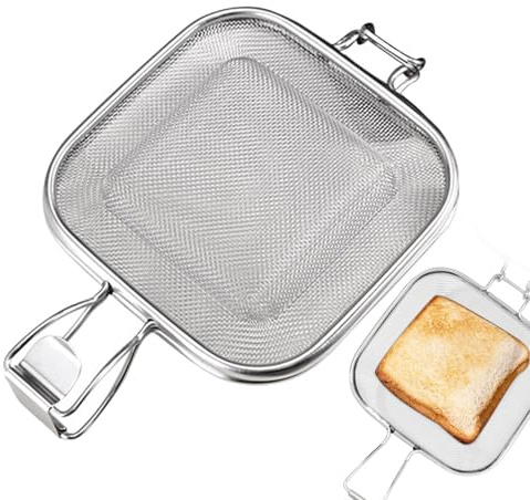 Sandwich Press Grill Maker Tool, Panini Kitchen Tray | Stainless Steel Toast Press, Circular Mesh Mesh Mold, Bread Melting Dish for Cali Dogs
