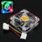 GQSSEFQCH Ventiladores de refrigeración de CPU 80x80x25mm Ordenador pequeño Ventilador Color Led 7 aspas Colorido Quad 4-Led luz neón Pc Caja de Ordenador Ventilador de refrigeración Mod