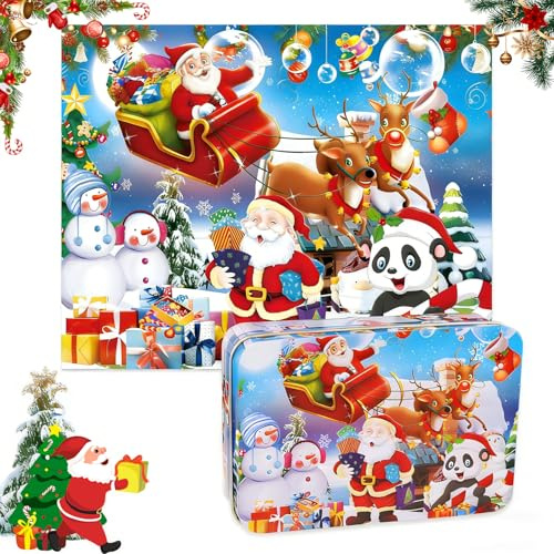 Allisway Puzzlerahmen, Weihnachtskollektion, Perfekt für die Unterhaltung der Ganzen Familie In der Weihnachtszeit, 100 Teile, 22 × 28 cm