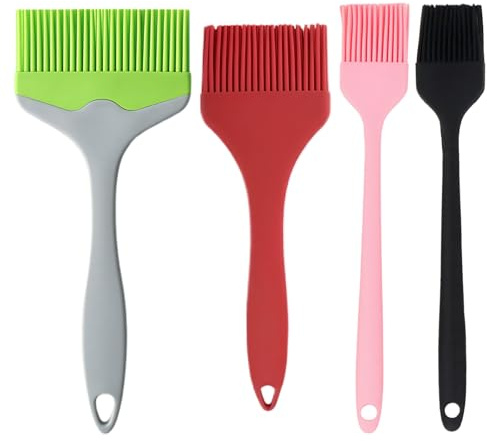 4 pennelli da forno in silicone, extra larghi, pennelli da cucina in silicone, per barbecue, barbecue, cucina, cottura, cottura