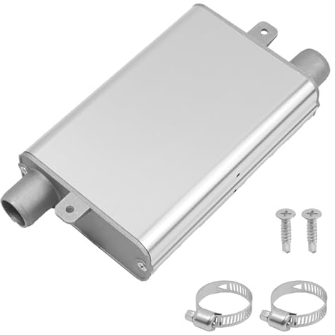 24mm Schalldämpfer Standheizung, Dieselheizung Schalldämpfer, Standheizung Schalldämpfer aus Aluminium, universell für Auto Motorrad Fahrzeug, Silber
