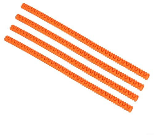 Silicone Oven Rack Covers 35cm Heat Resistant For Edge Guards for Ovens, Microwaves and Toasters, Burn Prevention Shelf defendors, Pack of 4(Orange)