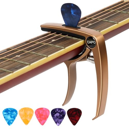 Aomig Universal Aluminiumlegierung Clip-on Stimmgerät Akkurate Tuner für alle Instrumente Gitarre Bass Violine Ukulele Gitarrenzubehör Kapodaster Gitarrenstimmgerät Aufheben Akustikgitarren Stimmer