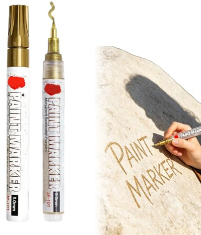 MOLZINY 2 Stück Acryl Stifte Zum Malen Steine Grabstein Farbe Wetterfest Schrift Stift Permanent Marker Schnell Trocknend Wasserfest Stift Auf Ölbasis für Holz Metall Glas Reifenmalerei Fotoalben
