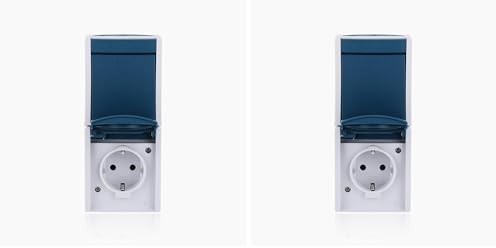 Busch-Jaeger 2601/6/20 EW-53 Ocean IP44 AP Schalter/Steckdosen Kombination (Packung mit 2)
