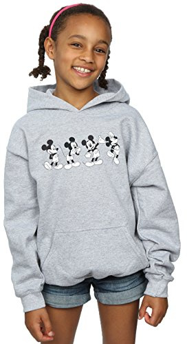 Disney Girls Mickey Mouse Four Emotions Hoodie Sport Grey 12-13 years