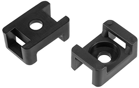 sourcing map Cable Tie Mount Base Saddle Type Wire Holder Nylon 9.2mm Hole Width Black 60Pcs