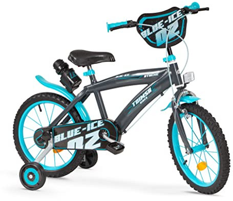 Kinderfahrrad Blue Ice 16 Zoll mit Stützrädern Trinkflasche 5-7 Jahre