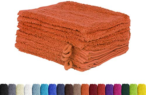 10er Pack Waschlappen, Waschhandschuhe Set in vielen Farben 100% Baumwolle 10x Waschhandschuh 15x21 cm Terra