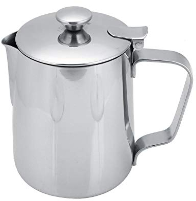 Nikou Taza de espuma, taza de café de acero inoxidable Jarra de espuma de leche Jarra con tapa para café con leche Arte(350ml)