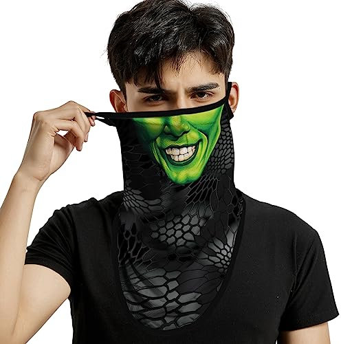 ShopINess 3D Tubular Bandana The M. – 25x50cm Unisex mit Ohrbügel, atmungsaktiv & UV-Schutz – Ideal für Halloween, Karneval, Motorrad, Outdoor-Aktivitäten, Sport & Festivals