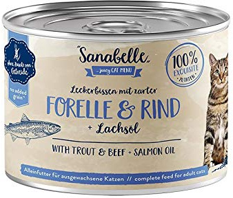 Sanabelle mit Forelle & Rind | 6 x 195g Katzenfutter nass