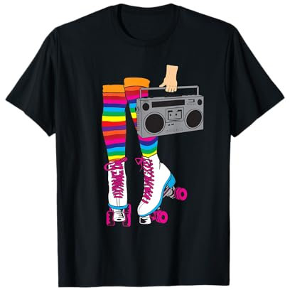 Retro Rollerskates Funny 80's Roller Disco Skating Girl Gift T-Shirt