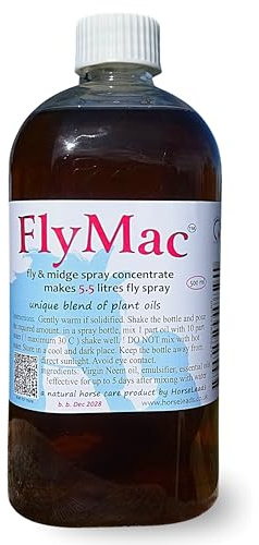 FlyMac Neem & Eucalyptus Horse Fly Spray Concentrate dilute to Make 5.5 litres with Citrepel and Peppermint Oil