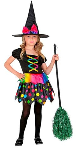 W WIDMANN MILANO Party Fashion - Kinderkostüm Hexe, Kleid, Hexenhut, Märchen, Faschingskostüme, Halloween