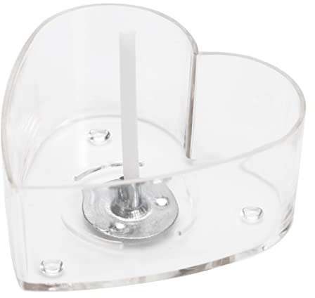 CandMak Tea Light Candle Cups, 50pcs Clear Polycarbonate Plastic Empty TeaLight Mold Tin Container with 50pcs TeaLight Candle Wicks (Heart)