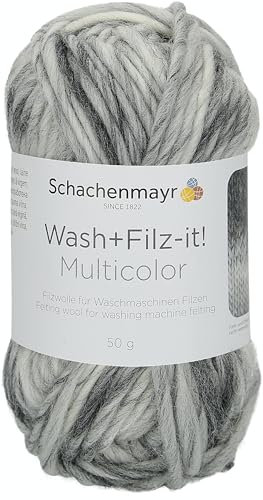 Schachenmayr Wash+Filz-it Multicolor 261, Filzwolle mit Farbverlauf zum Strickfilzen, Stricken und Filzen in der Waschmaschine, 50g, Nadelstärke 8-9 mm