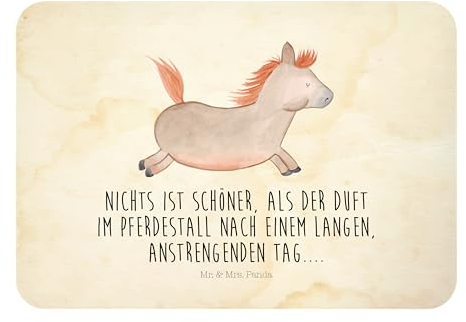 Mr. & Mrs. Panda Kühlschrankmagnet Pferd Springen - Geschenk, Magnet, whiteboardmagnet, Pferde, zettelhalter, Bauernhof, Stall, haftmagnet, Reiten, Pferdestall, Notizhalter, Pony