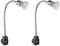 ledscom.de 2 Stück Steckdosenlampe LESCH Leselampe Schwanenhals, Schalter, chrom/schwarz + LED Lampe 510lm 50° warm-weiß