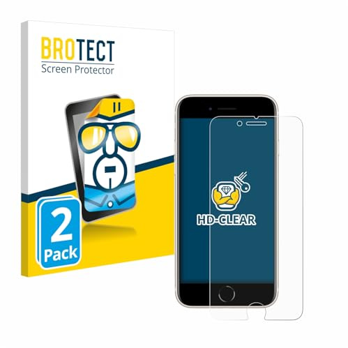 BROTECT Schutzfolie für Apple iPhone SE 3 2022 | 2 Stück Transparenter Displayschutz Made in Germany Klare Displayschutz-Folie Clear Einfache Montage Case-Friendly
