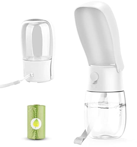 Hund Wasserflasche, Gezimetie Faltbare Trinkflasche Hunde für Unterwegs mit Hundekotbeutel Tragbare Haustier Wasserflasche Für Hund Katze Outdoor Walking Wandern Reisen
