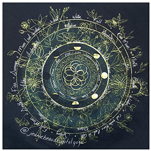 Joyivike Altar Tuch Witchcraft Tarot Tuch Altar - Hexen Altar Tuch | Altar Tarot Tuch 60x60cm, Pendel Tuch Altar Mit Kräutern Blumenmuster - Für Tarot-Weibungsbegeisterte, Hexerei-Vorräte