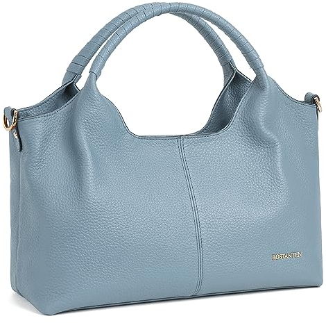 BOSTANTEN Damen Shopper Leder Handtasche Hobo taschen Top Griff Schultertasche Frauen Umhängetasche mit verstellbarem Riemen,Braun