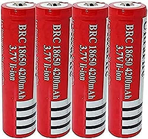 Baterías De Litio Batería De Capacidad, Batería Recargable De Iones De Litio 4200 MAh 3,7 V Pilas De Botón De Litio Baterías Superiores,4 Habitaciones