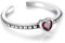 LeCalla solide 925 Sterling Silber antike Birthstone Fuß Ringe einstellbar Vintage CZ Granat Liebe Herz offener Zehenring für Frauen