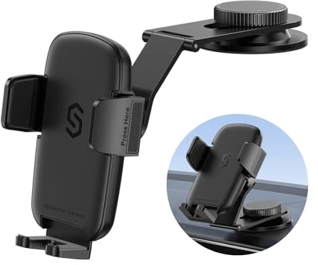 SYNCWIRE Phone Mount for Universal Dashboard & Tesla Screen, Super Stable Holder With Foldable Aluminum Alloy Arm, Automobile Cradle for iPhone 16 Pro Max 15 14 13 12 & All Phones