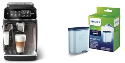 Philips Machine à Expresso Entièrement Automatique Séries 3300-6 Boissons, Écran tactile couleur moderne, LatteGo, SilentBrew & Filtre à eau/calcaire, Nc