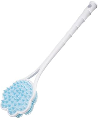 IWOWHERO Body Bathing Handle Back Scrubber Brosse Exfoliante Silicone Pour Et Bain Outil De Gommage Pratique Pour Couleur Bleu
