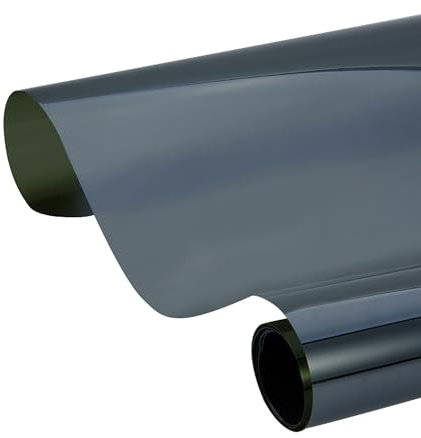 AuMoHall Schwarze Autofensterfolie, 18 % VLT, Autofenster-Sichtschutzfolie, Sonnenschutz für Frontscheibe, Seitenfenster, Sonnenschutz, 60 x 750 cm