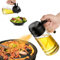 JULEHUI Pulverizador de aceite de oliva con calcomanías de 16 onzas para cocinar, dispensador de aceite de oliva 2 en 1, botella de aceite de vidrio de 470 ml, utensilios de cocina