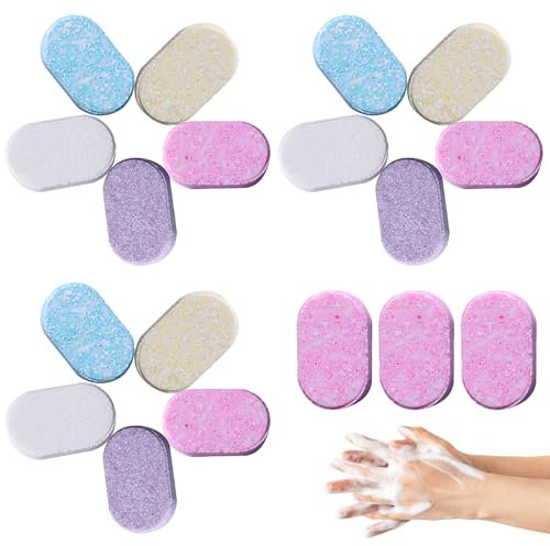 Neyeau Foaming Hand Soap Refill Tablets 18 Pcs,Scent Foam Hand Wash,Eco-friendly Effervescent Liquid Soap Tabs for Kitchen Bathroom(5 Scent)
