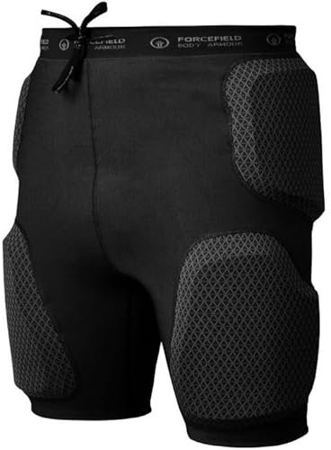 Forcefield Pro Action Shorts - Sports CE Level 1 Armour Padding Protection for Motorcycle Skiing Snowboarding Biking - Moulded 3D Protection - Unisex - XS (UK, Waist, 30, Regular, Short, Black)