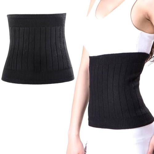 Nierenwärmer, Rückenwärmer, Wärmegürtel, Lendenwärmer, Bauchwärmer, Elastisch Taille Unterstützung Taille Wärmer Leibwärmer Taillen Beschützer Gürtel Band Lendenwärmer für Damen Herren Kinder,Schwarz