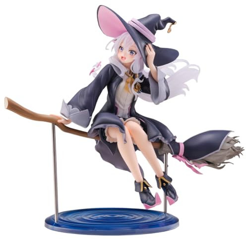 Zhongkaihua Wandering Witch: The Journey of Elaina Figur der Besenreiter Modell sitzend Anime Mädchen Figur PVC Statue Ornamente 19 cm