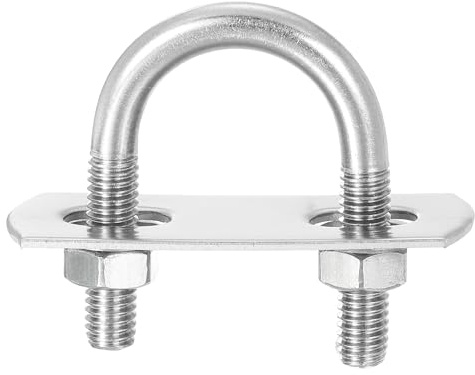 QUARKZMAN 4 Set U Schrauben M6 x 18mm ID x 36mm Länge Runde U Bügelschraube Edelstahl 304 Klammer Schellen U-Bolzen mit Gewinde Muttern Rahmenplatte Unterlegscheibe für Rohr Befestigung