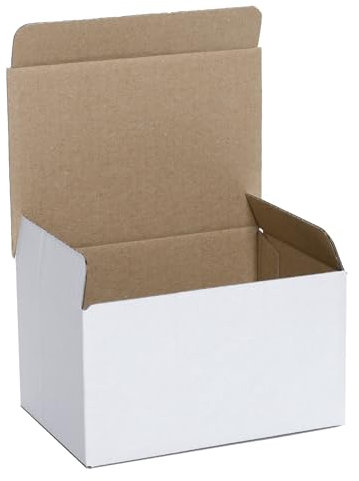 WePack 100 Stück Maxibriefkartons 150x100x100 mm Maxibrief Versand Post Faltschachtel 1-Wellig 400G WeiB Postkarton Versandschachtel Paket Päckchen Versandkarton warensendung