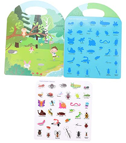 MOLUCKFU Ruhiges Kinderbuch Aktivitätsbücher Für Kinder Sticker-sammelbuch Lustiges Beschäftigtes Aufkleberbuch Wiederverwendbares Stickerbuch Buch Frühes Lernen Beschichtetes Papier