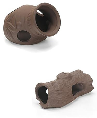 Pyuyan 2 Stück Thematische Keramik Fischbecken und Ornamente für Terrarium und Landschaftsdekoration