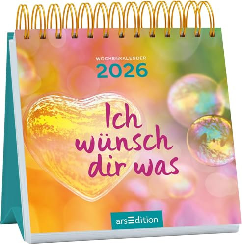 Mini-Wochenkalender Ich wünsch dir was 2026: Kleiner Tischkalender für mehr gute Laune und Lebensfreude