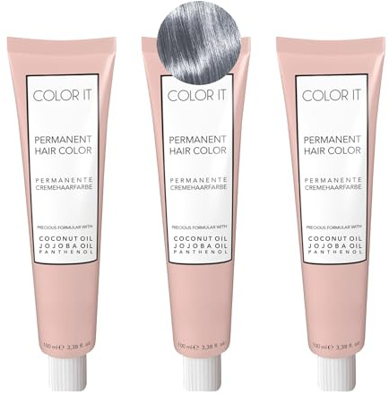 COLOR.IT by BM - Permanente Haarfarbe in Salonqualität, 3x 100ml (10.111 Hell Lichtblond Asch Extra, 3er Pack)