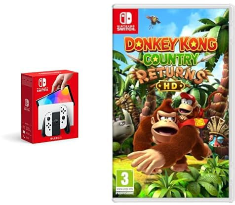 Nintendo Console Switch (modèle OLED) blanche & Donkey Kong Country Returns HD